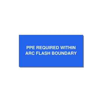 4.0x2.0" Arc Flash Safety Label - PPE REQUI — 4x2" White on Blue, Adhesive