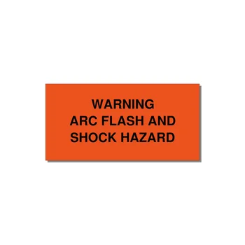 4.0x2.0" Arc Flash Safety Label - WARNING ARC FLASH AND SHO — 4x2" Black on Orange, Adhesive