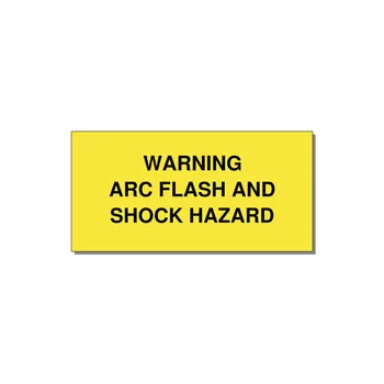 4.0x2.0" Arc Flash Safety Label - WARNING ARC FLASH AND SHO — 4x2" Black on Yellow, Adhesive