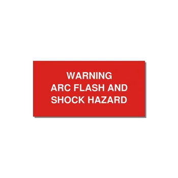 4.0x2.0" Arc Flash Safety Label - WARNING ARC FLASH AND SHO — 4x2" White on Red, Adhesive