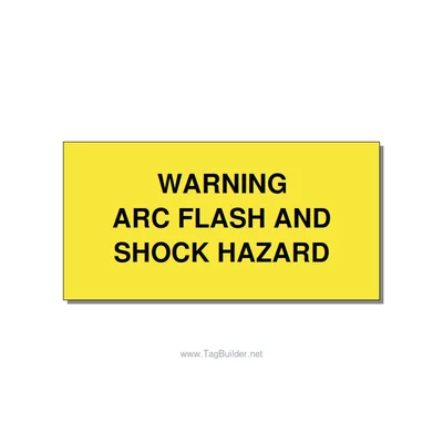4.0x2.0" Arc Flash Safety Label - WARNING ARC FLASH AND SHO, Black/Yellow, Adhes thumbnail