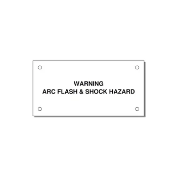 4.0x2.0" Arc Flash Safety Label - WARNING ARC FLASH & SHOCK — 4x2" Black on White, Holes