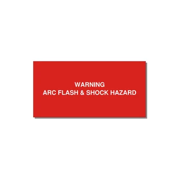4.0x2.0" Arc Flash Safety Label - WARNING ARC FLASH & SHOCK — 4x2" White on Red, Adhesive