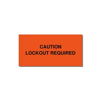 4.0x2.0" Caution Safety Label - CAUTION LOCKOUT REQUIRED — 4x2" Black on Orange, Adhesive