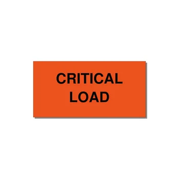 4.0x2.0" Critical Equipment Label - CRITICAL LOAD — 4x2" Black on Orange, Adhesive