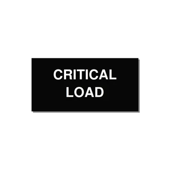 4.0x2.0" Critical Equipment Label - CRITICAL LOAD — 4x2" White on Black, Adhesive