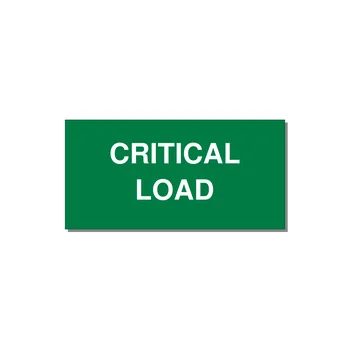 4.0x2.0" Critical Equipment Label - CRITICAL LOAD — 4x2" White on Green, Adhesive