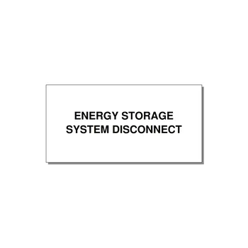4.0x2.0" Disconnect Switch Label - ENERGY STORAGE SYSTEM DIS — 4x2" Black on White, Adhesive