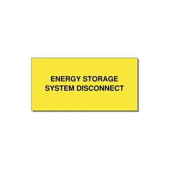 4.0x2.0" Disconnect Switch Label - ENERGY STORAGE SYSTEM DIS — 4x2" Black on Yellow, Adhesive