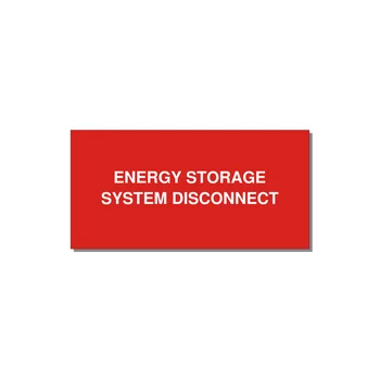 4.0x2.0" Disconnect Switch Label - ENERGY STORAGE SYSTEM DIS — 4x2" White on Red, Adhesive