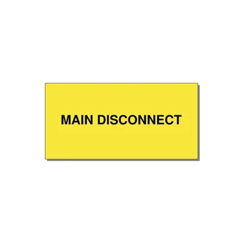 4.0x2.0" Disconnect Switch Label - MAIN DISCONNECT — 4x2" Black on Yellow, Adhesive
