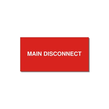 4.0x2.0" Disconnect Switch Label - MAIN DISCONNECT — 4x2" White on Red, Adhesive