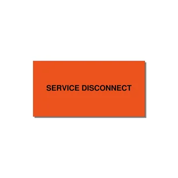 4.0x2.0" Disconnect Switch Label - SERVICE DISCONNECT — 4x2" Black on Orange, Adhesive