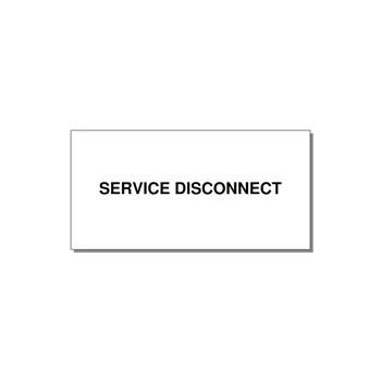 4.0x2.0" Disconnect Switch Label - SERVICE DISCONNECT — 4x2" Black on White, Adhesive