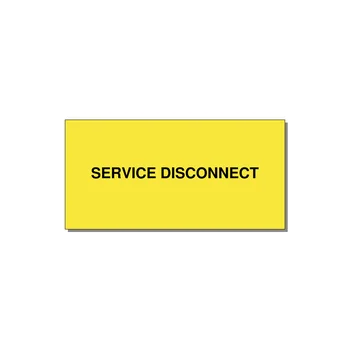 4.0x2.0" Disconnect Switch Label - SERVICE DISCONNECT — 4x2" Black on Yellow, Adhesive