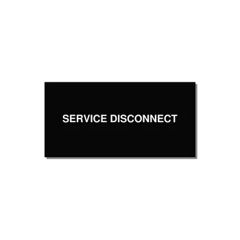 4.0x2.0" Disconnect Switch Label - SERVICE DISCONNECT — 4x2" White on Black, Adhesive