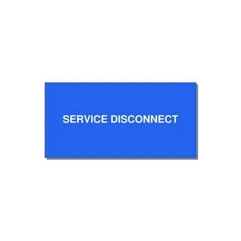 4.0x2.0" Disconnect Switch Label - SERVICE DISCONNECT — 4x2" White on Blue, Adhesive