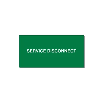4.0x2.0" Disconnect Switch Label - SERVICE DISCONNECT — 4x2" White on Green, Adhesive