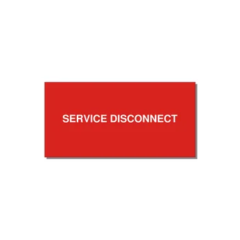 4.0x2.0" Disconnect Switch Label - SERVICE DISCONNECT — 4x2" White on Red, Adhesive