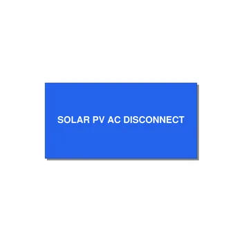 4.0x2.0" Disconnect Switch Label - SOLAR PV AC DISCONNECT — 4x2" White on Blue, Adhesive