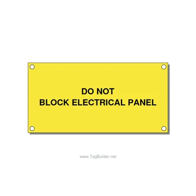 4.0x2.0" Electrical Safety Label - DO NOT BLOCK ELECTRICAL P, Black/Yellow, Hole thumbnail