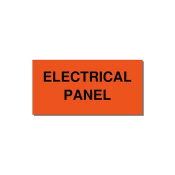 4.0x2.0" Electrical Safety Label - ELECTRICAL PANEL — 4x2" Black on Orange, Adhesive