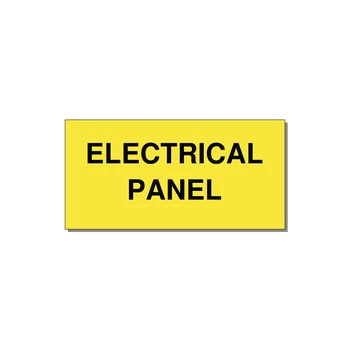 4.0x2.0" Electrical Safety Label - ELECTRICAL PANEL — 4x2" Black on Yellow, Adhesive