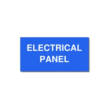 4.0x2.0" Electrical Safety Label - ELECTRICAL PANEL — 4x2" White on Blue, Adhesive