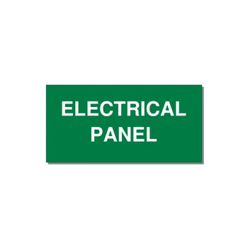 4.0x2.0" Electrical Safety Label - ELECTRICAL PANEL — 4x2" White on Green, Adhesive