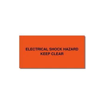 4.0x2.0" Electrical Safety Label - ELECTRICAL SHOCK HAZARD K — 4x2" Black on Orange, Adhesive
