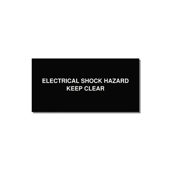 4.0x2.0" Electrical Safety Label - ELECTRICAL SHOCK HAZARD K — 4x2" White on Black, Adhesive