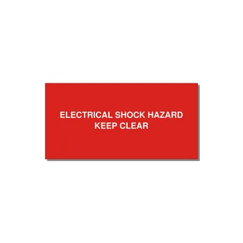 4.0x2.0" Electrical Safety Label - ELECTRICAL SHOCK HAZARD K — 4x2" White on Red, Adhesive