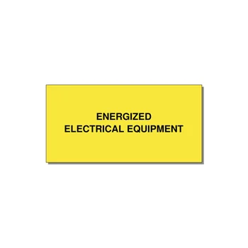 4.0x2.0" Electrical Safety Label - ENERGIZED ELECTRICAL EQUI — 4x2" Black on Yellow, Adhesive