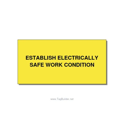 4.0x2.0" Electrical Safety Label - ESTABLISH ELECTRICALLY SA, Black/Yellow, Adhe thumbnail