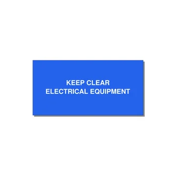 4.0x2.0" Electrical Safety Label - KEEP CLEAR ELECTRICAL EQU — 4x2" White on Blue, Adhesive