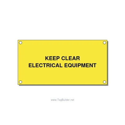 4.0x2.0" Electrical Safety Label - KEEP CLEAR ELECTRICAL EQU, Black/Yellow, Hole thumbnail