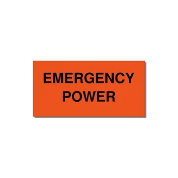 4.0x2.0" Emergency Safety Label - EMERGENCY POWER — 4x2" Black on Orange, Adhesive