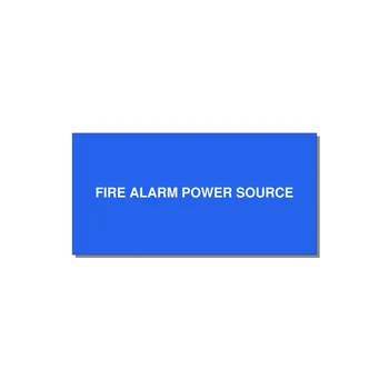4.0x2.0" Fire Safety Label - FIRE ALARM POWER SOURCE — 4x2" White on Blue, Adhesive
