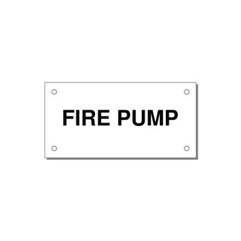 4.0x2.0" Fire Safety Label - FIRE PUMP — 4x2" Black on White, Holes