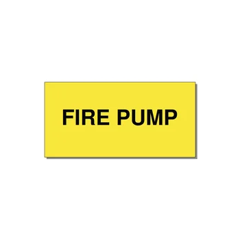 4.0x2.0" Fire Safety Label - FIRE PUMP — 4x2" Black on Yellow, Adhesive