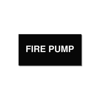 4.0x2.0" Fire Safety Label - FIRE PUMP — 4x2" White on Black, Adhesive