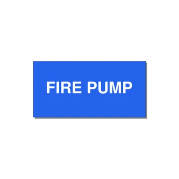 4.0x2.0" Fire Safety Label - FIRE PUMP — 4x2" White on Blue, Adhesive
