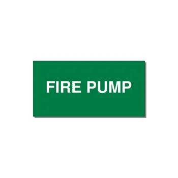 4.0x2.0" Fire Safety Label - FIRE PUMP — 4x2" White on Green, Adhesive