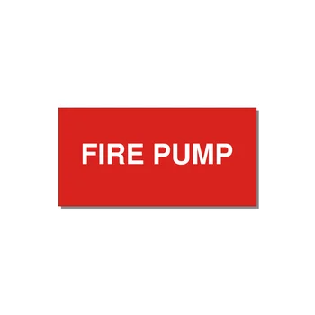 4.0x2.0" Fire Safety Label - FIRE PUMP — 4x2" White on Red, Adhesive