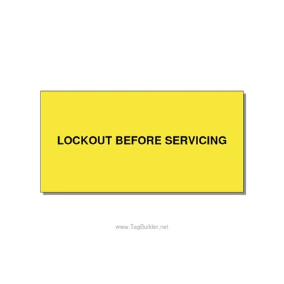 4.0x2.0" Lockout Tagout Label - LOCKOUT BEFORE SERVICING, Black/Yellow, Adhesive thumbnail