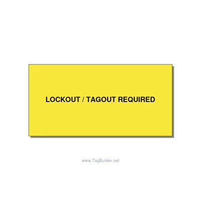 4.0x2.0" Lockout Tagout Label - LOCKOUT / TAGOUT REQUIRED, Black/Yellow, Adhesiv thumbnail