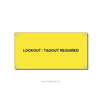 4.0x2.0" Lockout Tagout Label - LOCKOUT / TAGOUT REQUIRED, Black/Yellow, Holes thumbnail