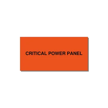4.0x2.0" Panel Identification Label - CRITICAL POWER PANEL — 4x2" Black on Orange, Adhesive