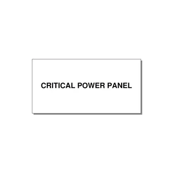 4.0x2.0" Panel Identification Label - CRITICAL POWER PANEL — 4x2" Black on White, Adhesive