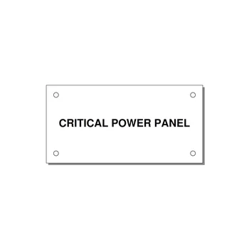 4.0x2.0" Panel Identification Label - CRITICAL POWER PANEL — 4x2" Black on White, Holes